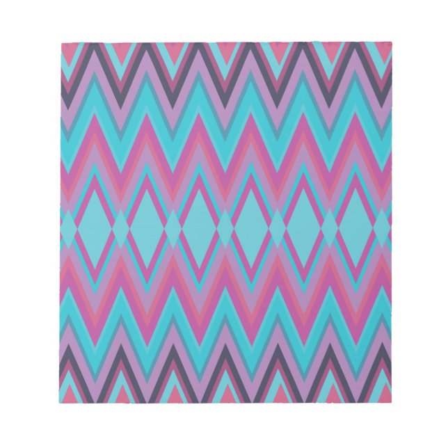 Bloc-note Tribal pourpre et Aqua (Devant)