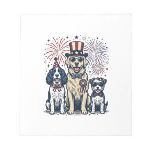 Bloc-note Trio de chiens patriotiques Design de t-shirt avec