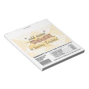 Bloc-note Triplet Baby shower Candy Bar Wrappers Party Favor