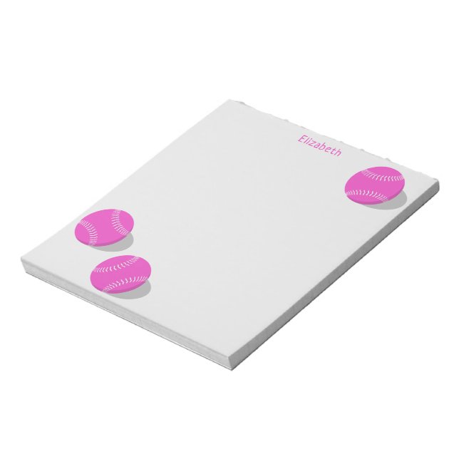Bloc-note trois couettes roses filles sport personnalisé (Tourné)