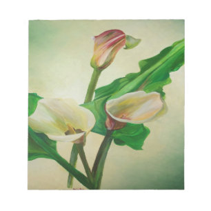 Bloc-note Trois Lys Calla Étonnant Botanique Acrylique