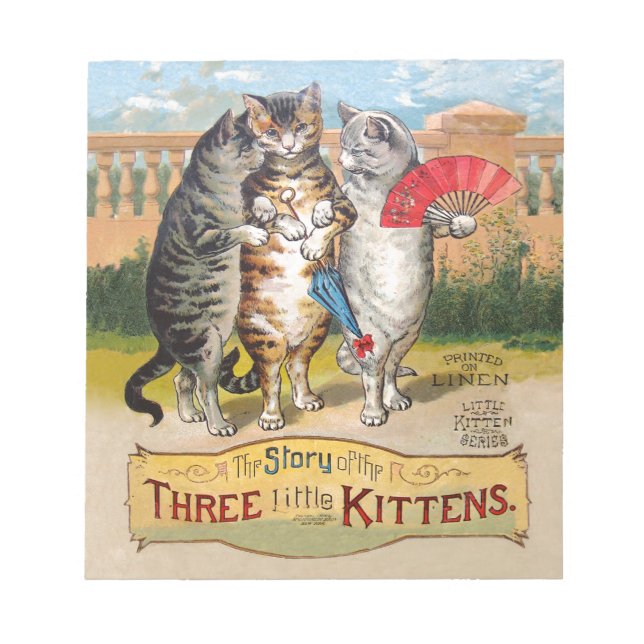 Bloc-note Trois Petits Chatons Illustration de Mère l'Oie (Devant)