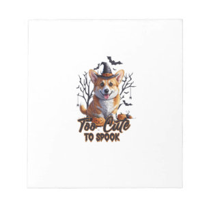 Bloc-note Trop mignon pour effrayer drôle d'Halloween chien 