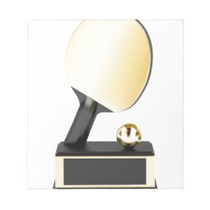 Bloc-note Trophée de tennis de table en or