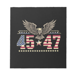 Bloc-note Trump 45 47 Drapeau d'aigle américain Vintage
