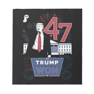 Bloc-note Trump a gagné 2024 Président 47 Amérique États-Uni