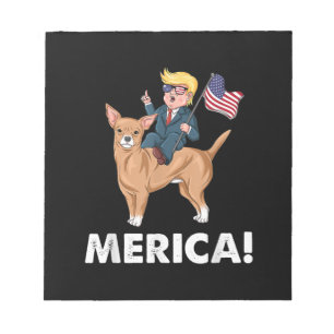 Bloc-note Trump America Chihuahua Chien Héros américain