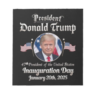 Bloc-note Trump Inauguration Day 2025 47th USA President
