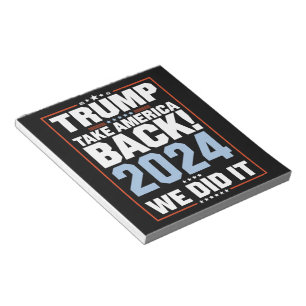 Bloc-note Trump USA Drapeau Président 47 Trump