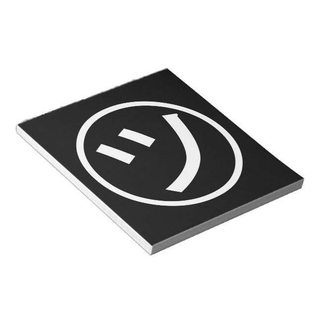 Bloc-note ㋡ Tsu Kana Katakana Smiling Emoji / Emoticon (Incliné)