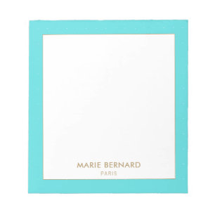 Bloc-note Turquoise Cute Motif Bohème Nom personnalisé