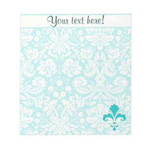 Bloc-note Turquoise Fleur de lis