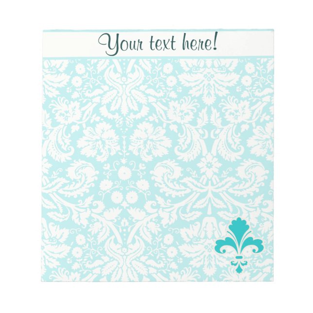Bloc-note Turquoise Fleur de lis (Devant)