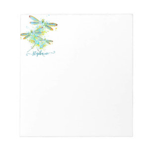 Bloc-note Turquoise Splatter Dragonfly personnalisée