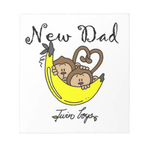 Bloc-note Twin Boys Singes Nouveau Papa Cadeaux