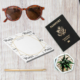 Bloc-note Typographie Calligraphie Paris France Tour Eiffel