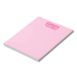 Bloc-note Typographie de l'écriture manuscrite mignonne rose