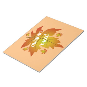 Bloc-note Typographie de l'humeur d'automne feuille d'érable