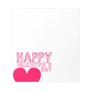 Bloc-note typographie Heureuse Sainte-Valentin Cute