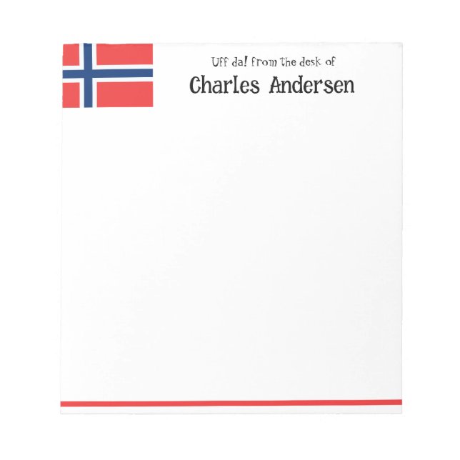 Bloc-note Uff da! Personalized Name Notepad (Devant)