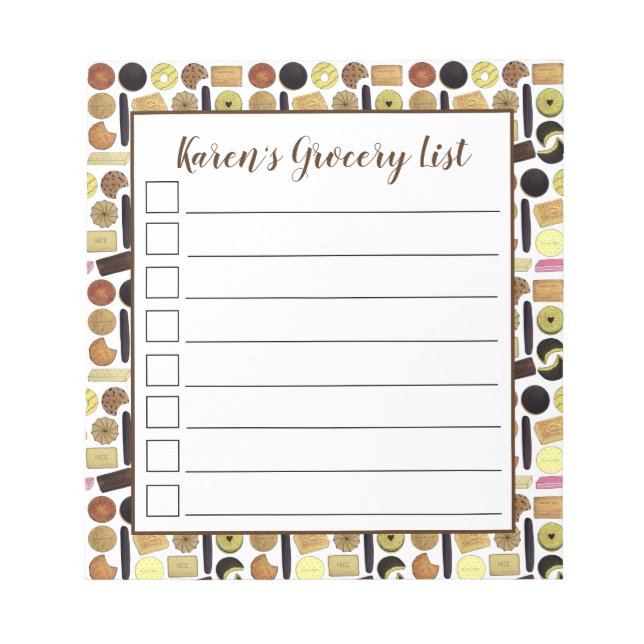 Bloc-note UK British Biscuits Shortbread Rich Tea Digestives (Devant)