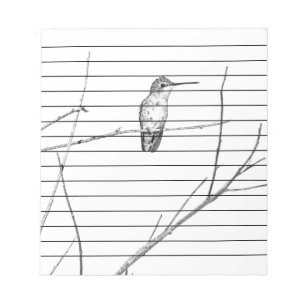 Bloc-note Un colibri sur un bâton