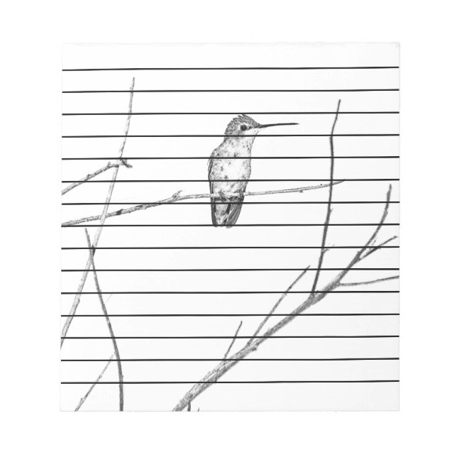 Bloc-note Un colibri sur un bâton (Devant)