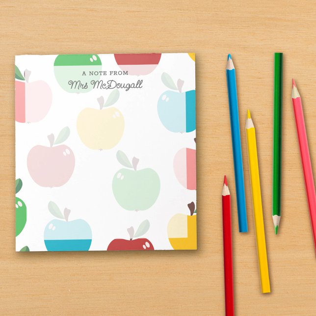 Bloc-note Un Motif De Pomme Coloré Note De L'Enseignant (Créateur téléchargé)