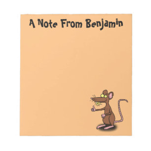 Bloc-note Un rat brun mignon pouce vers le haut dessin animé