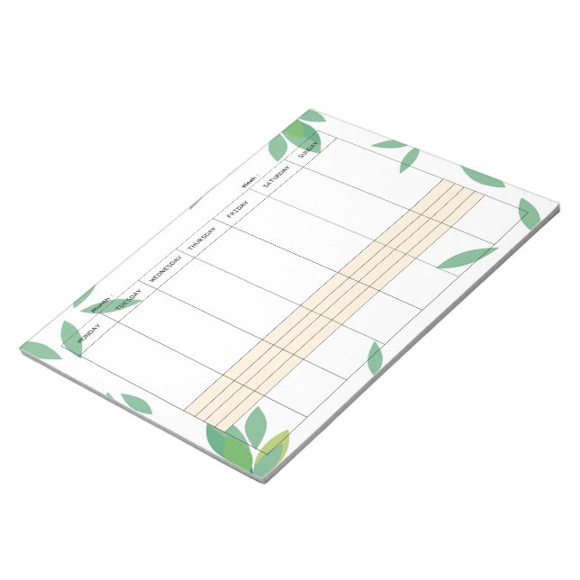 Bloc-note Undated Minimal Weekly Planner Notepad (Incliné)