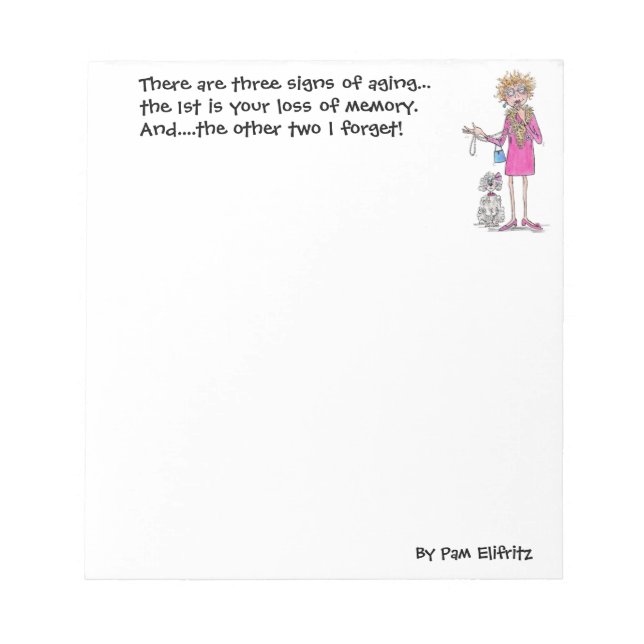 Bloc-note Une femme âgée rit des signes du vieillissement (Devant)