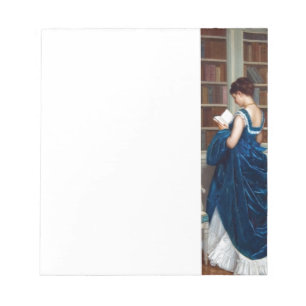 Bloc-note Une femme en bleu, lisant un livre