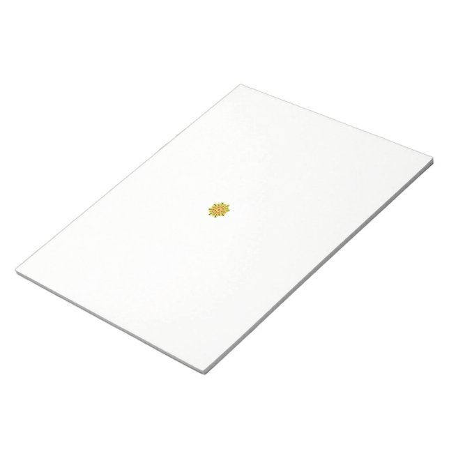 Bloc-note une fleur verte et rouge aux points noirs (Incliné)