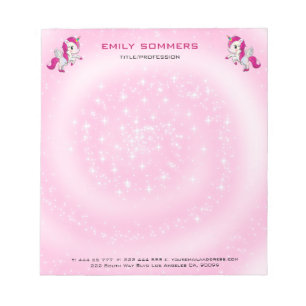 Bloc-note Unicorne rose mignonne