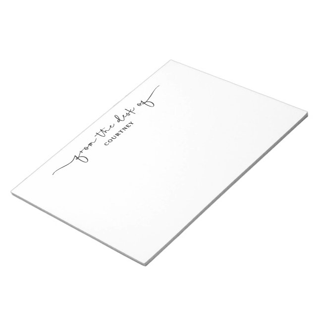 Bloc-note Unique Du Bureau De Lavage De Script Blanc Noir (Incliné)