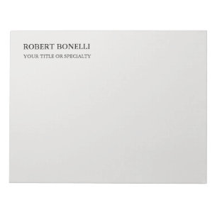 Bloc-note Unique Moderne Gris Platine Élégant Minimaliste Gr