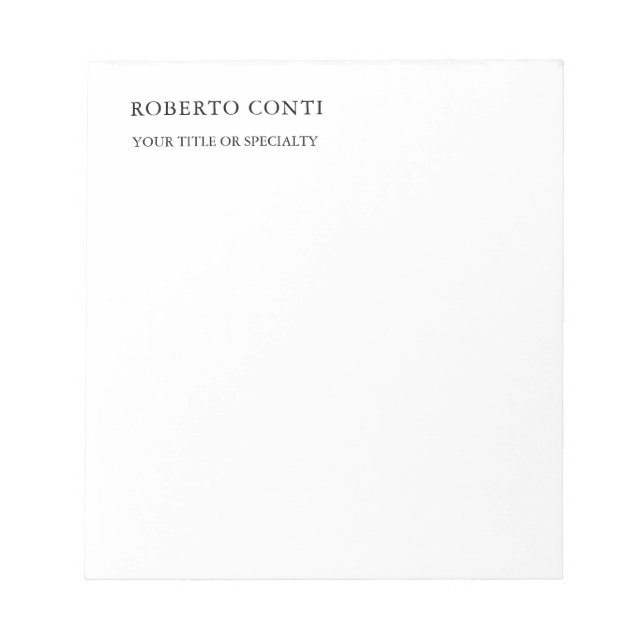 Bloc-note Unique Moderne Minimaliste Simple (Devant)