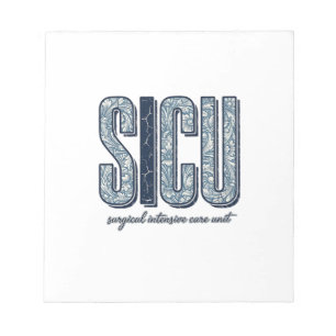 Bloc-note Unité de soins intensifs chirurgicaux SICU T-shirt