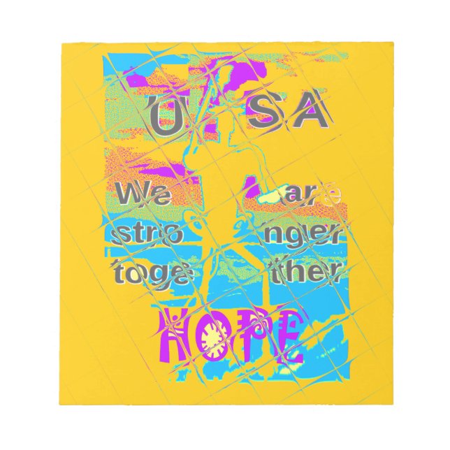 Bloc-note USA Hope : Conception texturée colorée (Devant)