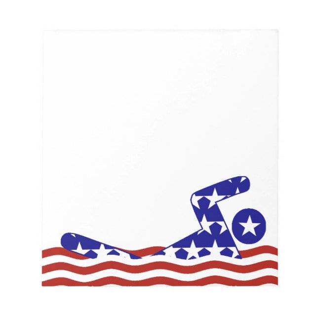 Bloc-note USA Patriotique Sports de natation (Devant)