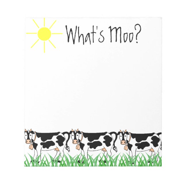 Bloc-note Vaches en herbe avec Whats Moo? (Devant)