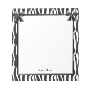 Bloc-note Vaches noires avec Motif Zebra noir