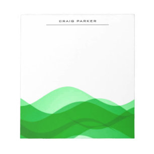 Bloc-note Vagues Vertes Professionnel Simple Minimaliste