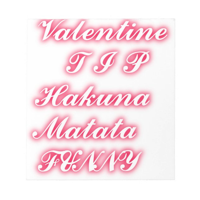 Bloc-note Valentine bout hakunamatata drôle couleurs romanti (Devant)