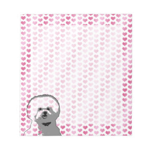 Bloc-note Valentines - Bichon Frise Silhouette