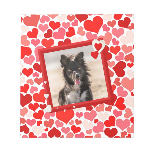Bloc-note Valentines Frontière Collie Coeurs de chien (Devant)