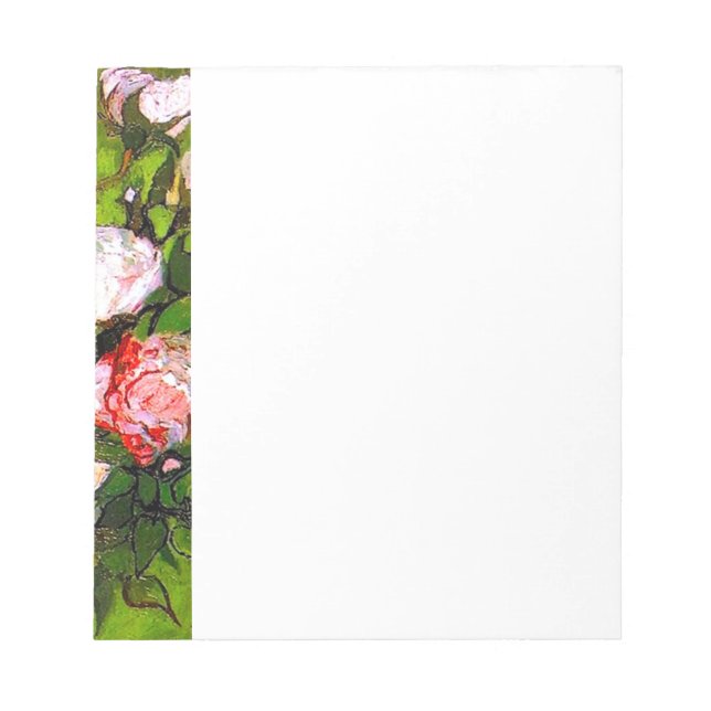 Bloc-note Van Gogh Vie morte avec des roses roses roses (Devant)