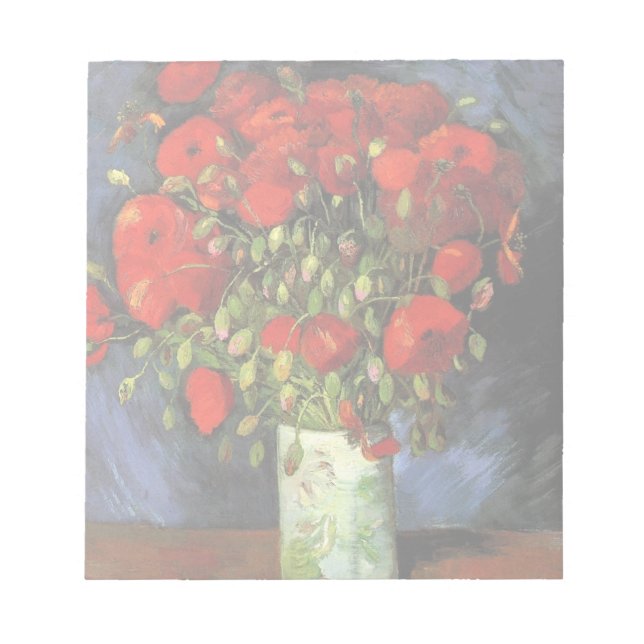 Bloc-note Vase avec des pavots rouges par Vincent van Gogh (Devant)