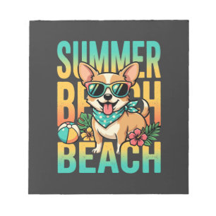 Bloc-note Vecteur de vacances de chien de plage d'été