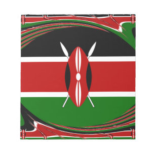 Bloc-note Vecteur Drapeau Dynamique Kenyan : Un Design Énerg